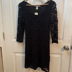 American‎ Rag Cie Junior's Lace Dress Black Medium NWT Whimsigoth Witchy Fairy